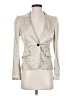 Burberry Metallic Ivory Tan Ruched Seams Blazer Size 4 - photo 1
