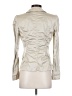 Burberry Metallic Ivory Tan Ruched Seams Blazer Size 4 - photo 2