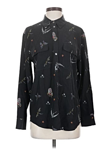Equipment Long Sleeve Silk Top (view 1)
