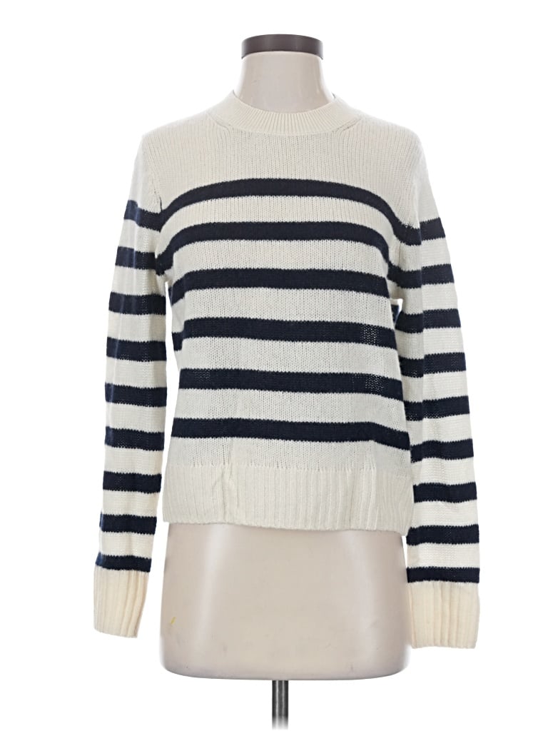 Pre-owned White + Warren Cashmere Pullover Sweater In Ivory