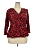 MSK Red 3/4 Sleeve Blouse Size 2X - photo 1