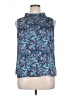 Talbots 100% Polyester Paisley Blue Sleeveless Blouse Size 16 Petite - photo 1