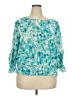 MICHAEL Michael Kors 100% Polyester Teal 3/4 Sleeve Blouse Size 2X - photo 1