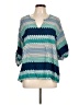Cha Cha Vente 100% Polyester Teal 3/4 Sleeve Blouse Size L - photo 1