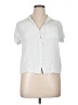 Japna 100% Rayon Stripes White Short Sleeve Blouse Size XL - photo 1