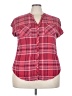 Torrid Plaid Red Sleeveless Button-Down Shirt Size 2X Plus (2) - photo 1
