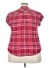 Torrid Plaid Red Sleeveless Button-Down Shirt Size 2X Plus (2) - photo 2