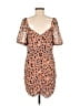 JOA 100% Polyester Animal Print Orange Casual Dress Size L - photo 2