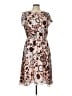 Ann Taylor LOFT 100% Polyester Print Brown Cocktail Dress Size L - photo 1