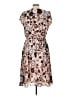 Ann Taylor LOFT 100% Polyester Print Brown Cocktail Dress Size L - photo 2