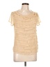 Fun2Fun 100% Polyester Ivory Short Sleeve Blouse Size L - photo 1