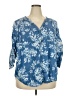 Torrid 100% Tencel Blue 3/4 Sleeve Blouse Size 2X Plus (2) - photo 1