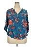 Torrid 100% Rayon Teal 3/4 Sleeve Blouse Size 2X Plus (2) - photo 1