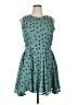 Maison Jules 100% Polyester Polka Dots Teal Cocktail Dress Size XL - photo 1