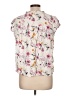Buffalo by David Bitton Floral Ivory Short Sleeve Blouse Size L - photo 2