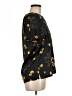 Rose + Olive Stars Black Short Sleeve Blouse Size M - photo 4