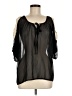 American Dream 100% Polyester Black 3/4 Sleeve Blouse Size M - photo 1