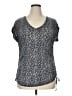Extra Touch Gray Short Sleeve Top Size 1X - photo 1