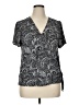 MICHAEL Michael Kors Paisley Gray Short Sleeve Blouse Size XL - photo 1