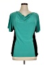 Star Vixen Color Block Teal Short Sleeve Blouse Size 1X - photo 1
