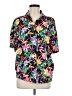 Sandra Ingrish 100% Rayon Tropical Purple Short Sleeve Blouse Size M - photo 1