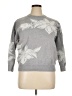 Nicole Miller New York Floral Gray Pullover Sweater Size 1X - photo 1