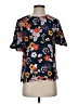 Victoria Beckham for Target 100% Polyester Floral Blue Short Sleeve Blouse Size S - photo 1