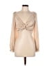 Olivaceous Tan Black Long Sleeve Blouse Size L - photo 1