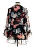 City Chic Floral Black 3/4 Sleeve Blouse Size 16 - photo 2