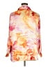 Susan Graver 100% Polyester Floral Orange Long Sleeve Blouse Size 1X - photo 2