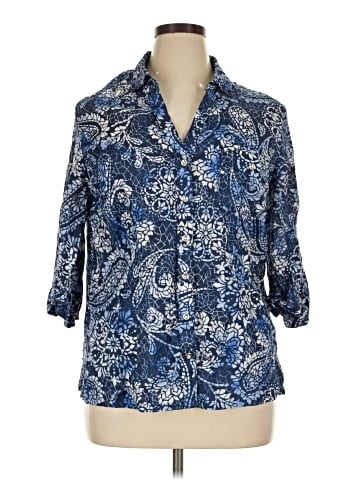 Karen Scott 3/4 Sleeve Button-Down Shirt (view 1)