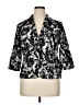 Coldwater Creek 100% Cotton Print Black Blazer Size 14 - photo 1