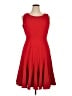 Calvin Klein 100% Polyester Solid Red Cocktail Dress Size 14 - photo 1