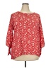Papermoon 100% Polyester Red 3/4 Sleeve Blouse Size 2X - photo 1