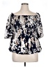 Indigo Rose Blue 3/4 Sleeve Blouse Size 1X - photo 1