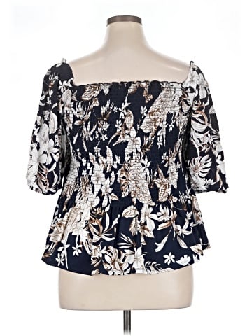 Indigo Rose 3/4 Sleeve Blouse (view 2)