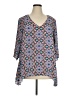 Rose + Olive 100% Polyester Blue 3/4 Sleeve Blouse Size 1X - photo 1