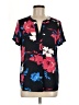 Van Heusen 100% Polyester Floral Black Short Sleeve Blouse Size M - photo 1
