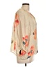 Tucker Floral Tan 3/4 Sleeve Blouse Size L - photo 4