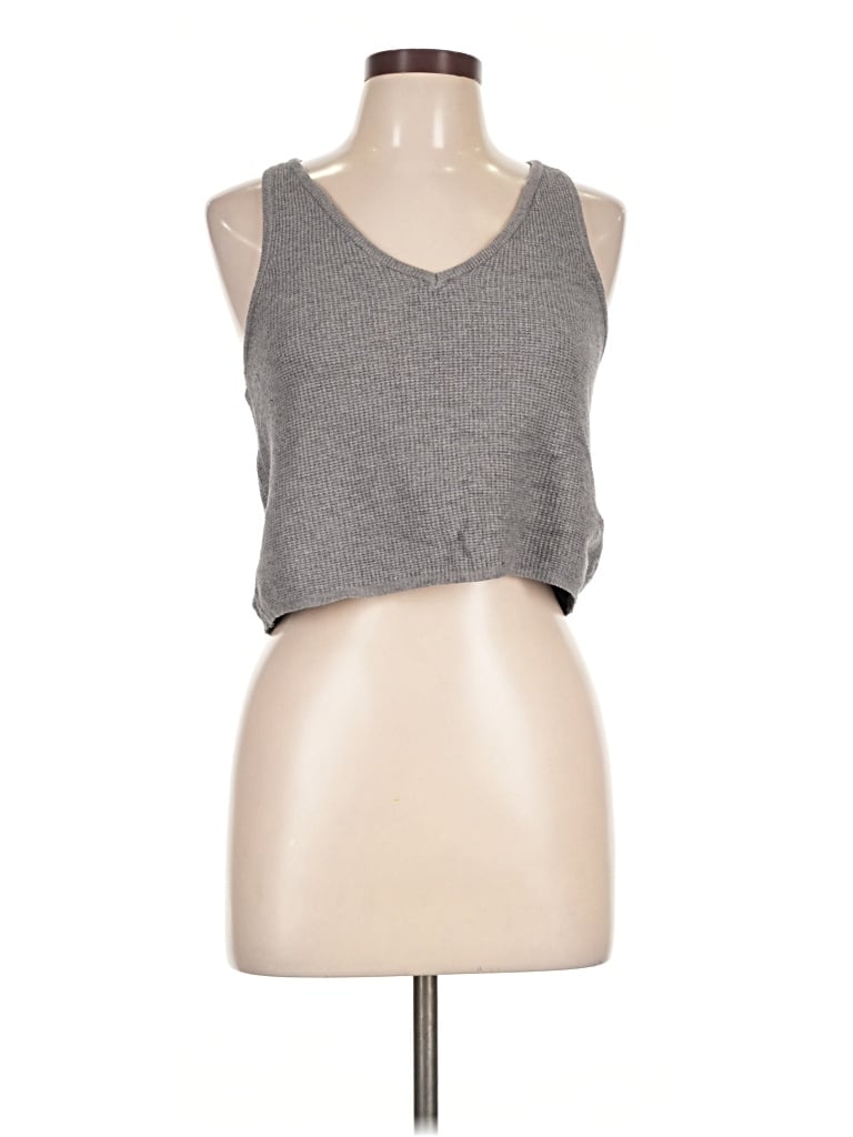 Pre-owned It's Our Time Sleeveless Top Gray Halter Neckline Tops