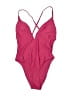 Unbranded 100% Polyester Solid Pink One Piece Swimsuit Size M - photo 1