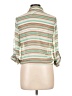Edge 100% Polyester Stripes Green 3/4 Sleeve Blouse Size L - photo 2
