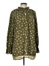 Kaari Blue 100% Polyester Stars Green Long Sleeve Blouse Size L - photo 1