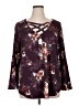 Charming Charlie Burgundy Long Sleeve Blouse Size 1X - photo 1