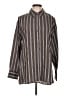 Veronica Beard Stripes Brown Long Sleeve Button-Down Shirt Size 12 - photo 1