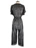 New Look 100% Polyester Stripes Silver Jumpsuit Size 8 - photo 2
