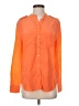 Equipment 100% Silk Color Block Orange Long Sleeve Silk Top Size S - photo 1