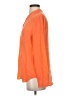 Equipment 100% Silk Color Block Orange Long Sleeve Silk Top Size S - photo 5