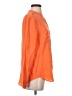Equipment 100% Silk Color Block Orange Long Sleeve Silk Top Size S - photo 4