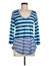 David Cline Blue 3/4 Sleeve Top Size M - photo 1